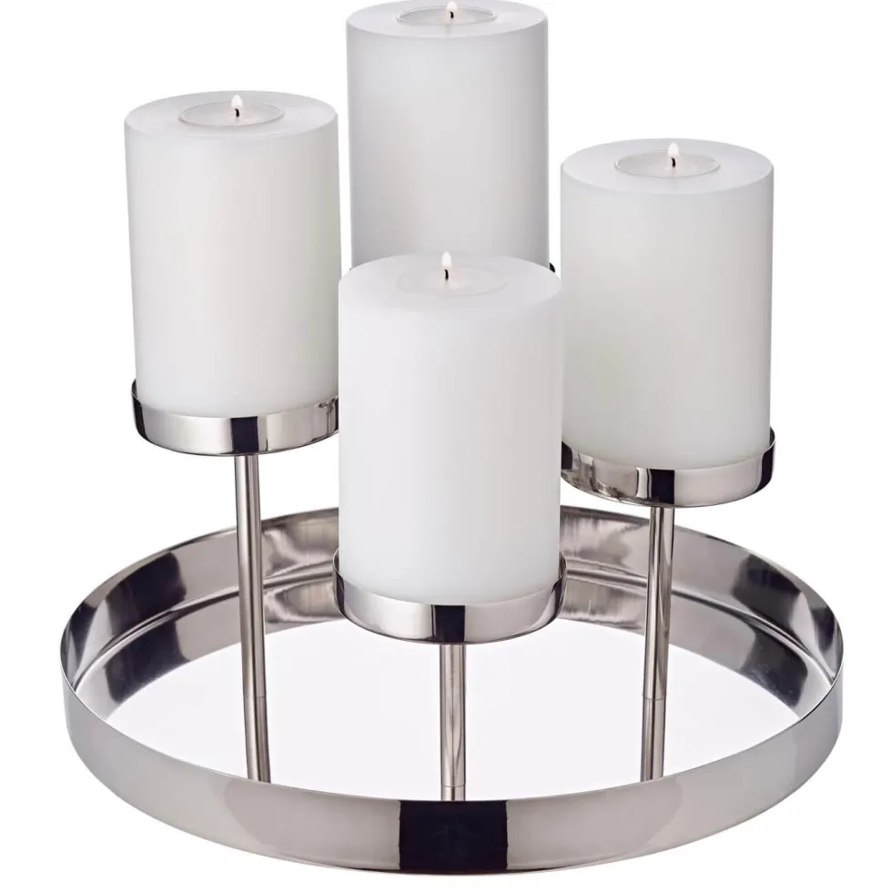 Kerzenhalter Adventskranz silber Marbella Edzard Ø 31 cm