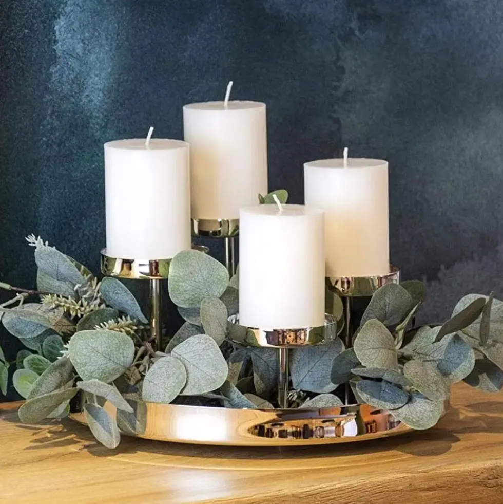 Kerzenhalter Adventskranz silber Marbella Edzard Ø 31 cm