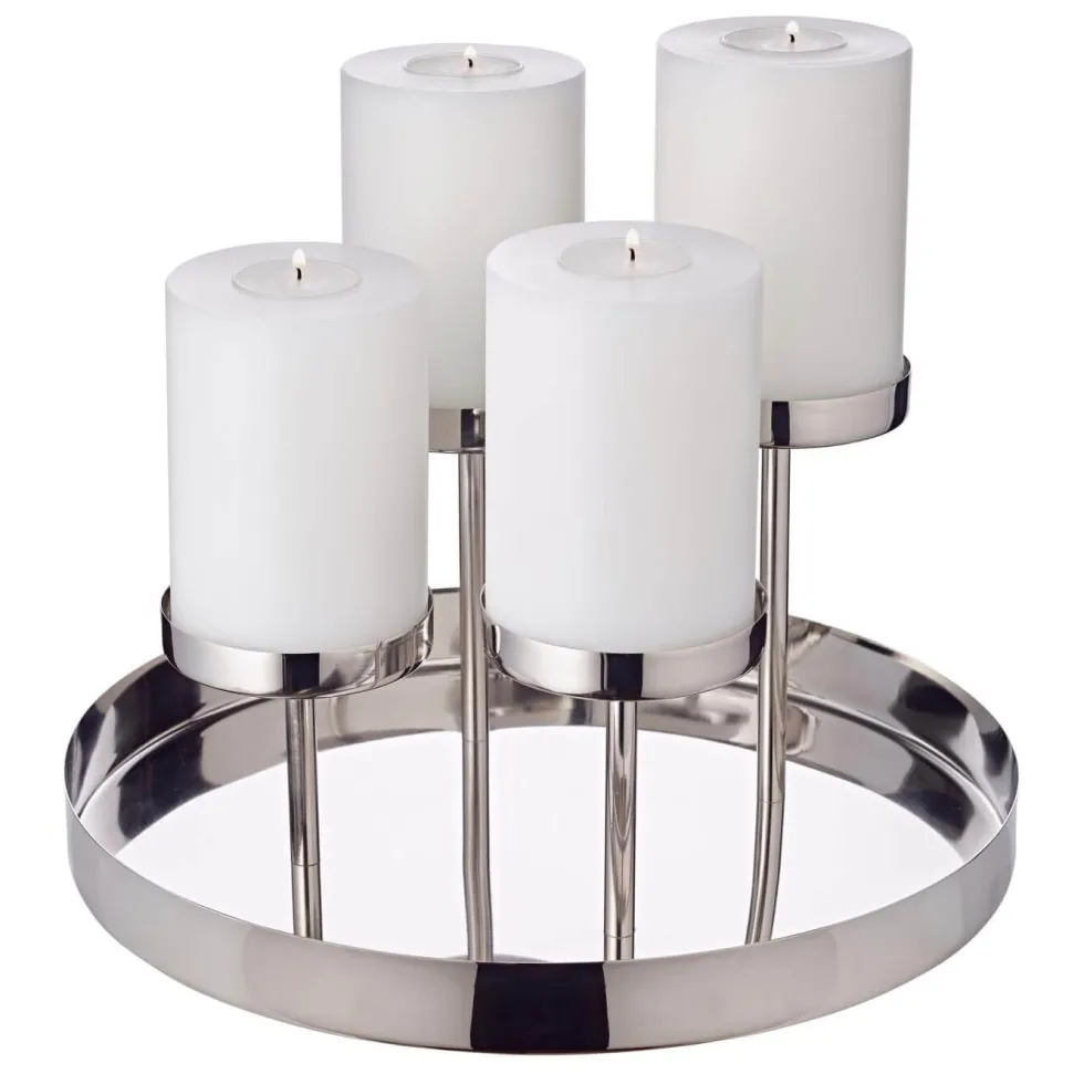 Kerzenhalter Adventskranz silber Marbella Edzard Ø 31 cm