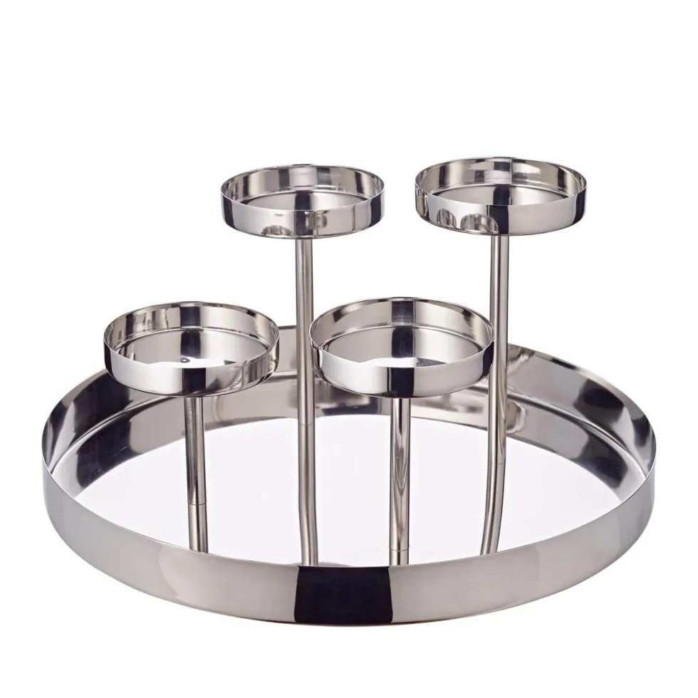 Kerzenhalter Adventskranz silber Marbella Edzard Ø 31 cm