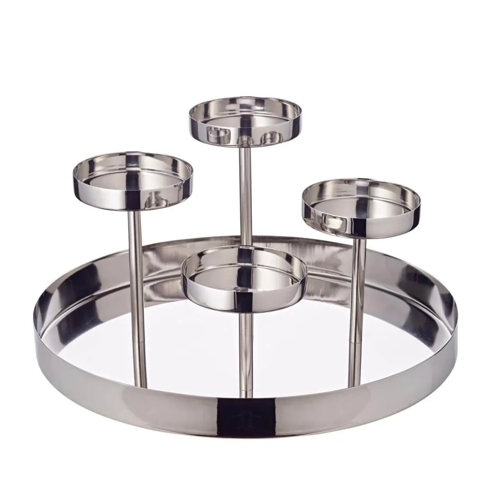 Kerzenhalter Adventskranz silber Marbella Edzard Ø 31 cm