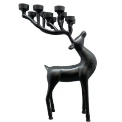 Kerzenhalter Rentier RUDOLF schwarz Höhe 49 cm