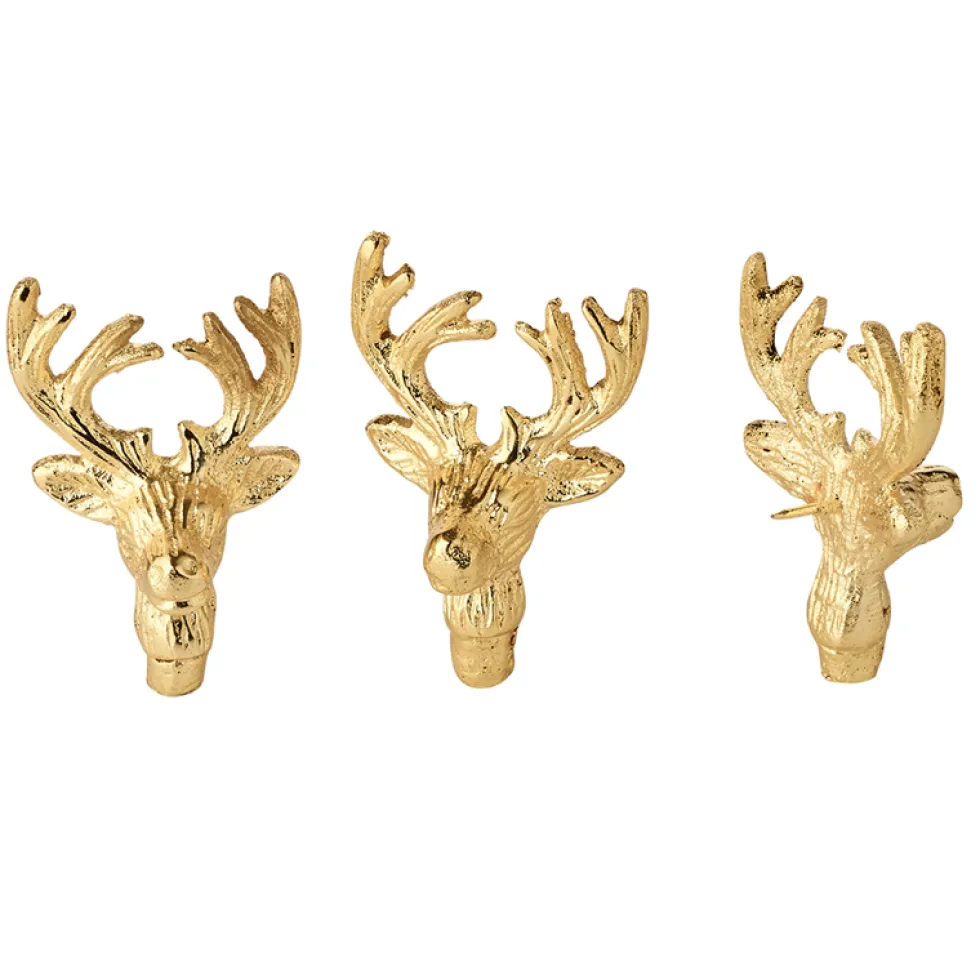 Kerzenpin Elch gold Edzard 3er Set Höhe 6 cm