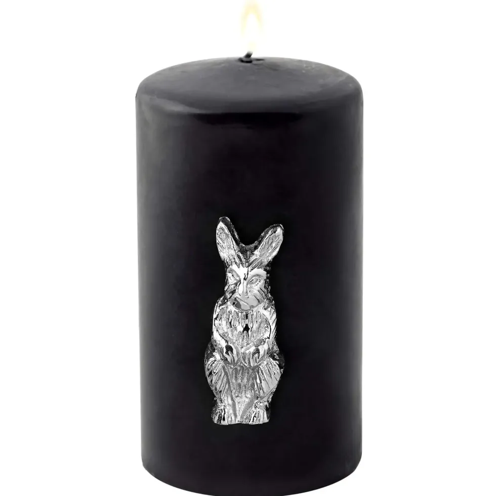 Kerzenpins Hase 4er Set silber Höhe 7 cm