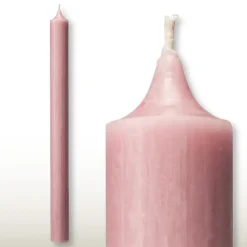 Kerzen Set Rustic Stabkerzen rosa