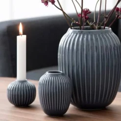 Kerzenständer Kähler Hammershoi anthrazit Höhe 6 cm