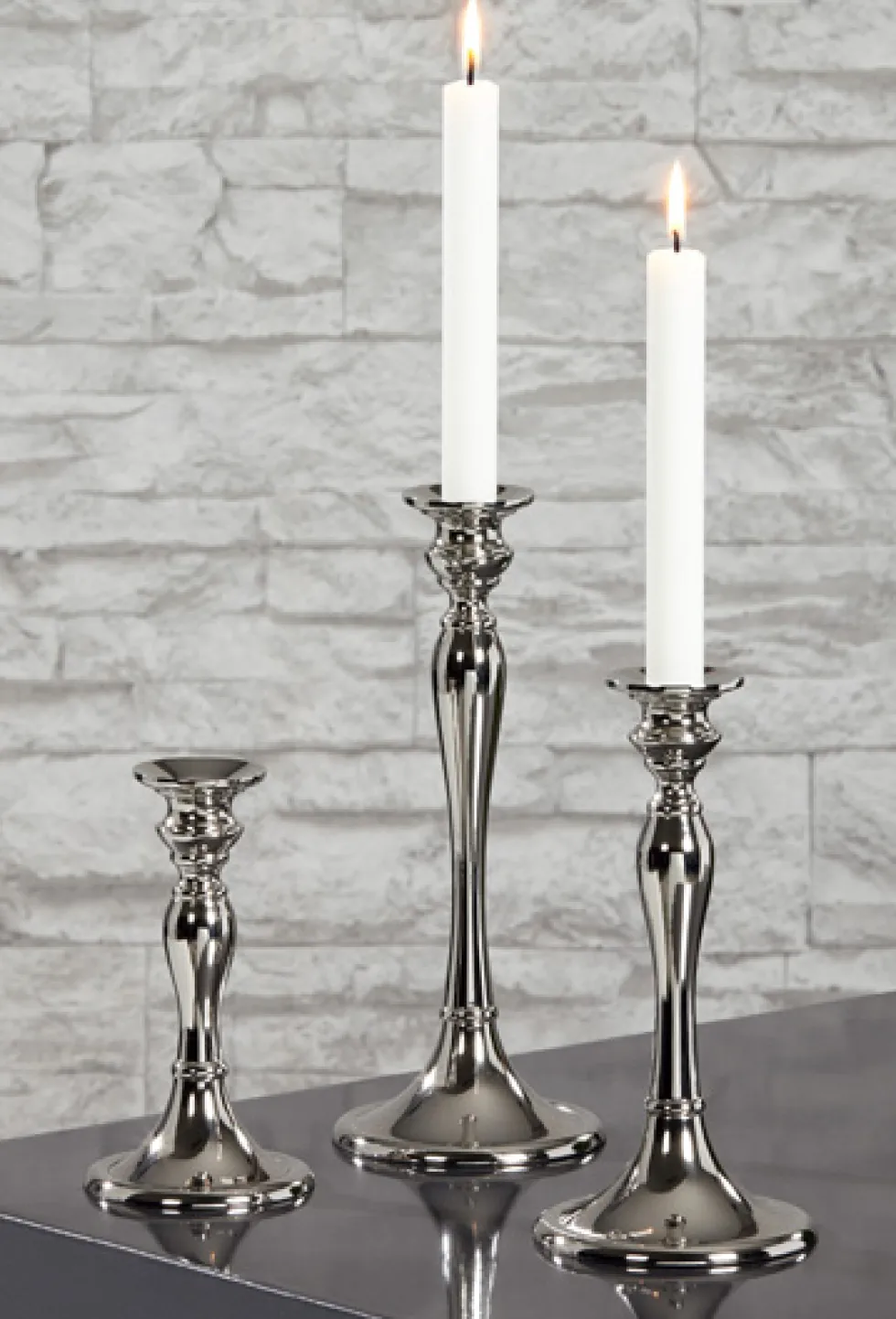 Kerzenständer silber Lopez Kaheku Höhe 26 cm
