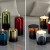 Kerze rot schwarz 2er Set Cylinderkerze Cellini Höhe 15 cm