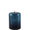 Kerze schwarz blau 2er Set Cylinderkerze Cellini Höhe 15 cm
