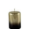 Kerze Schwarz Gold 2er Set Cylinderkerze Cellini Höhe 10 cm