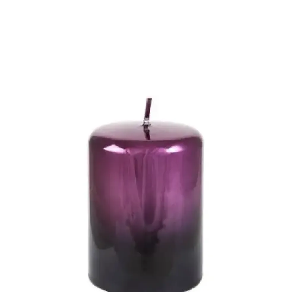 Kerze Schwarz Lila Cylinderkerze CELLINI | H 15 cm
