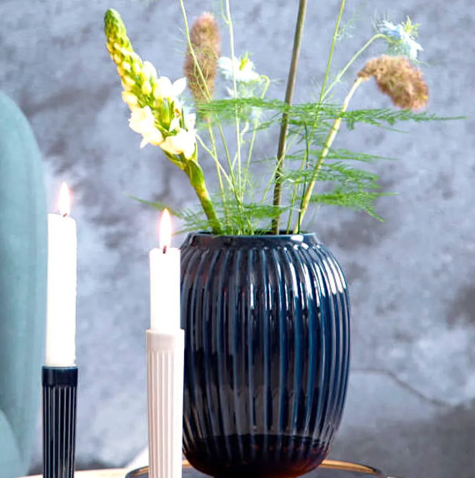 Kähler Vase Hammershoi indigo Höhe 20 cm