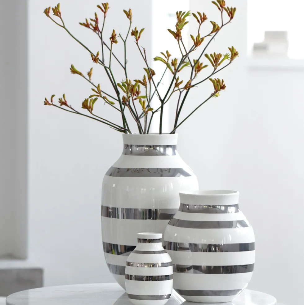 Kähler Vase Omaggio silber Höhe 30 cm