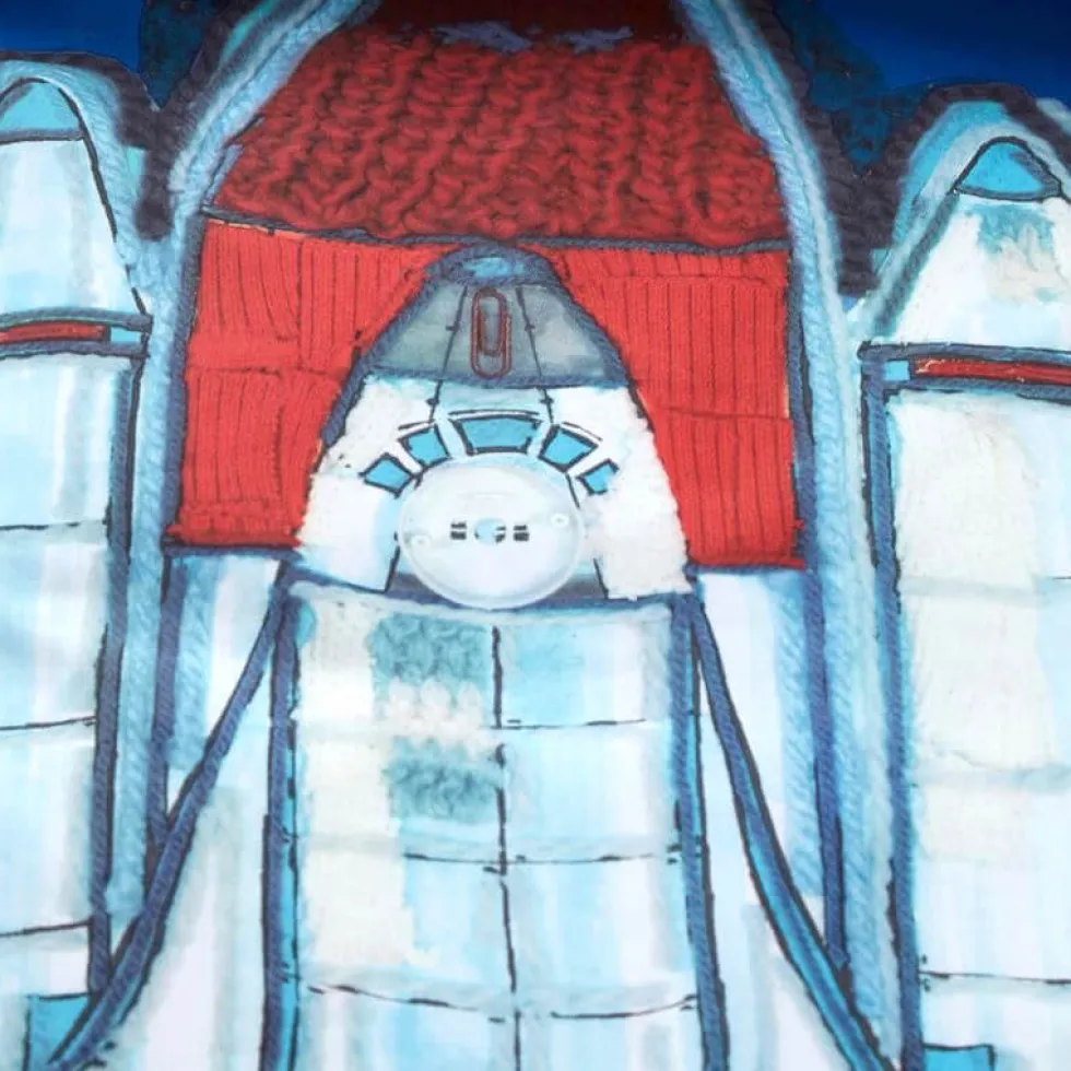 Kinderbettwäsche 135×200 cm Junge Astronaut Rocket Ship blue