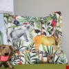 Kinderkissen 40×40 cm MY WORLD KING OF THE JUNGLE safari mit Stehsaum