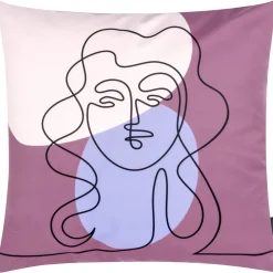 Kissen Magma MODERN FACES bordeaux 50×50 cm