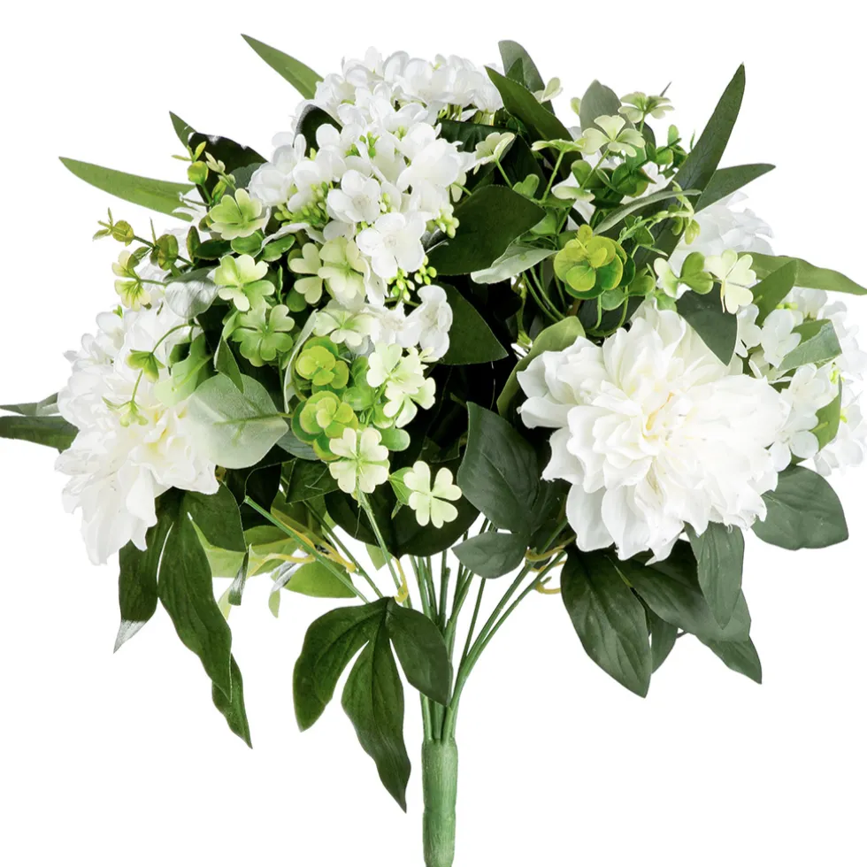 Künstlicher Blumenstrauß Hortensien weiß Höhe 52 cm