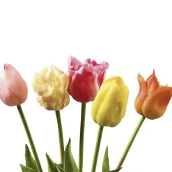 Künstliche Tulpen wie echt bunt Mix 5er Bund Höhe 48 cm