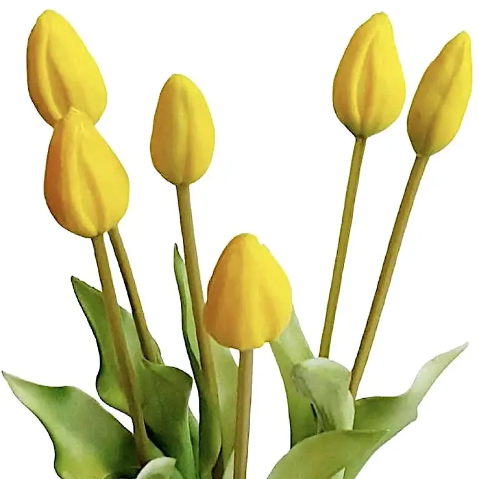 Künstliche Tulpen wie echt gelb 7er Bund Höhe 43 cm