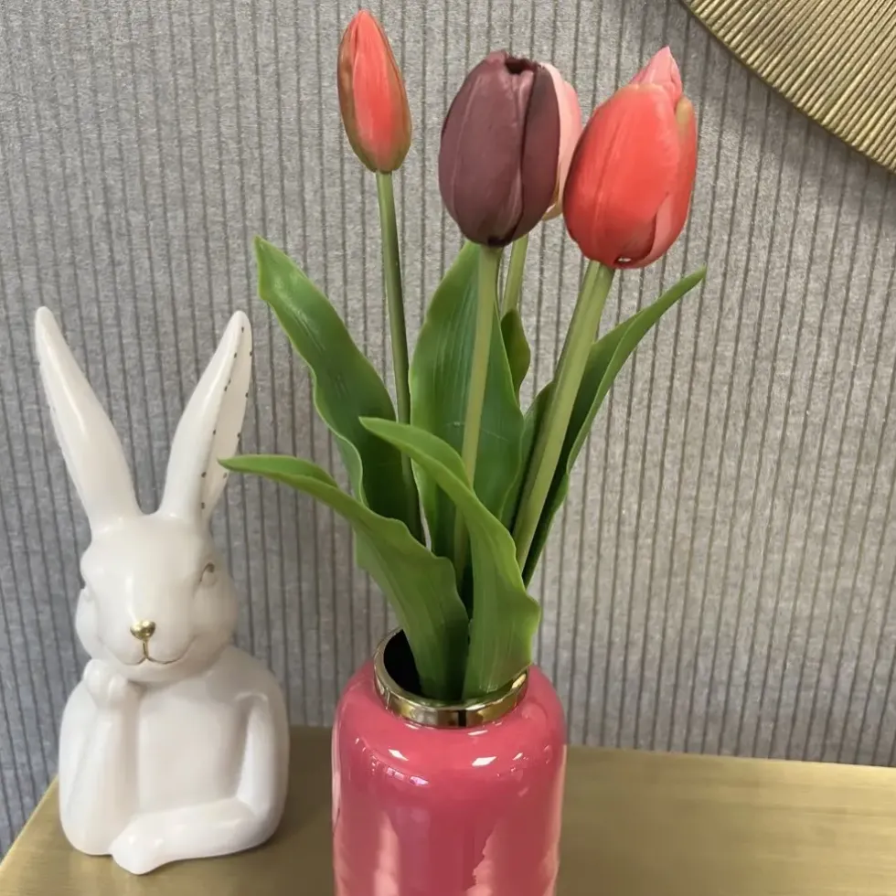 Künstliche Tulpen wie echt Mix 5er Bund Höhe 36 cm