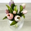 Künstliche Tulpen wie echt rosa Mix 7er Bund Höhe 31 cm