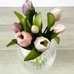 Künstliche Tulpen wie echt rosa Mix 7er Bund Höhe 31 cm