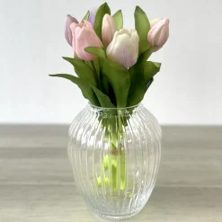 Künstliche Tulpen wie echt rosa Mix 7er Bund Höhe 31 cm