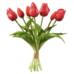 Künstliche Tulpen wie echt rot 7er Bund Höhe 30 cm