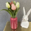 Künstliche Tulpen wie echt weiß pink Mix 7er Bund Höhe 31 cm