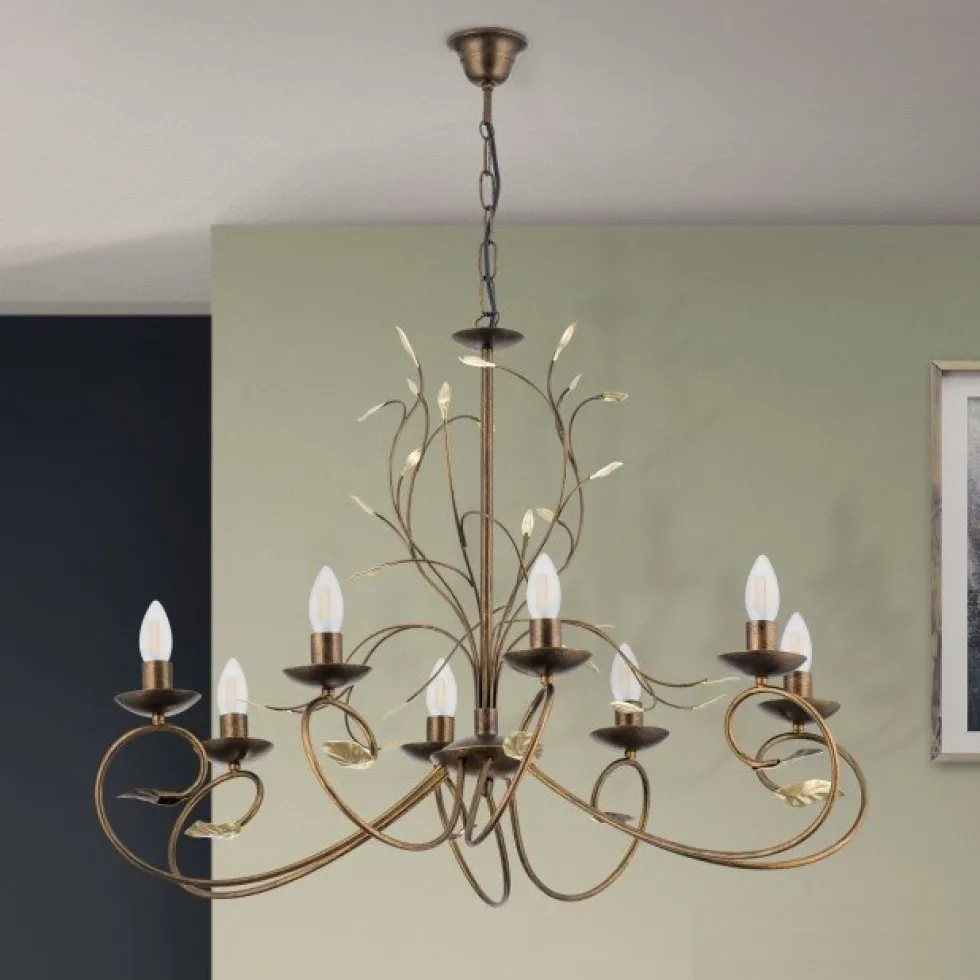 Kronleuchter ANDRIA 8-flammig antik-gold