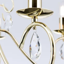 Kronleuchter gold ANCONA mit Kristallbehang