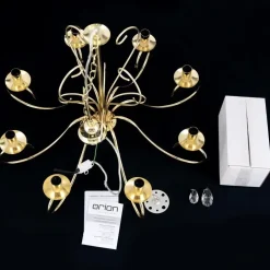 Kronleuchter gold ANCONA mit Kristallbehang