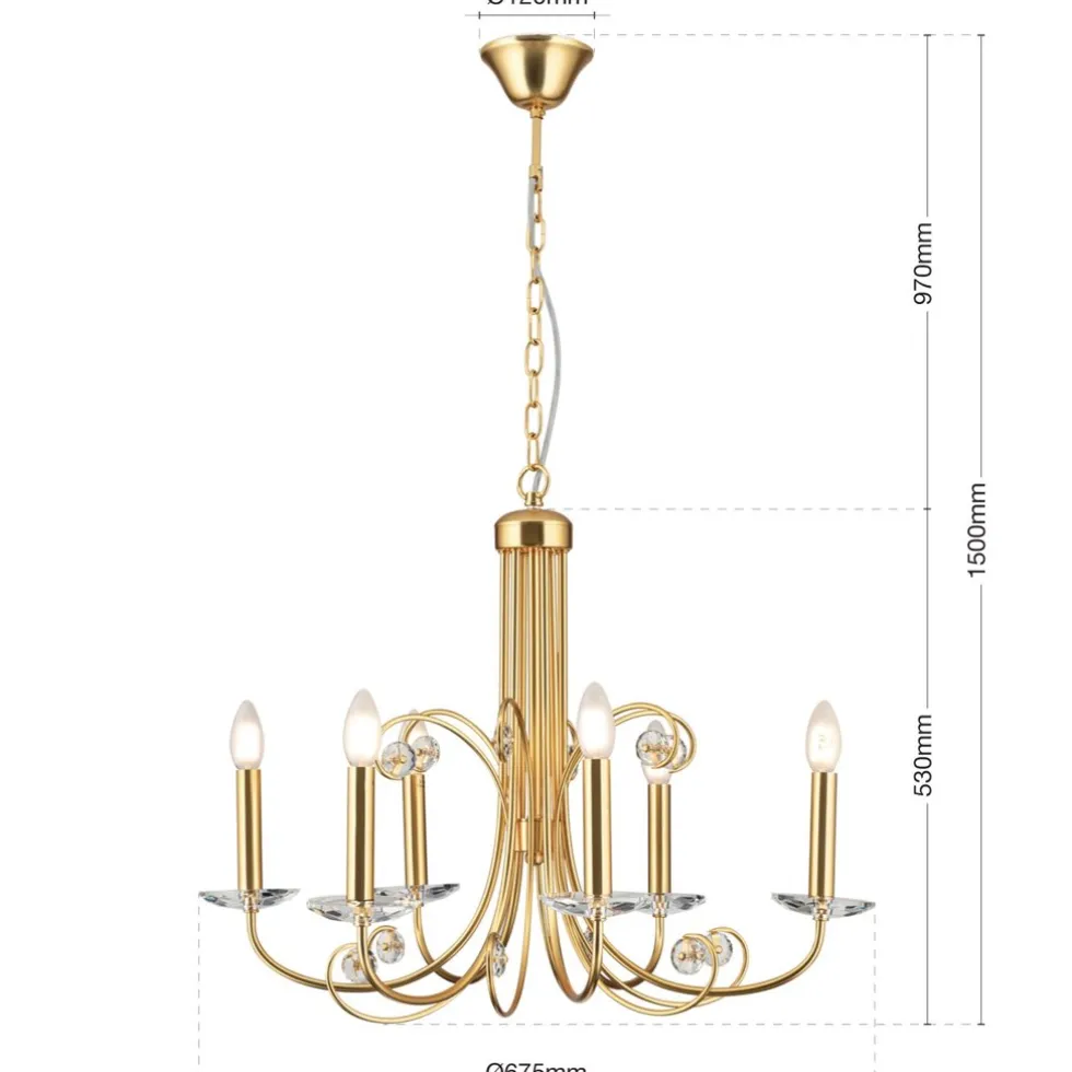 Kronleuchter gold matt ALEXIS