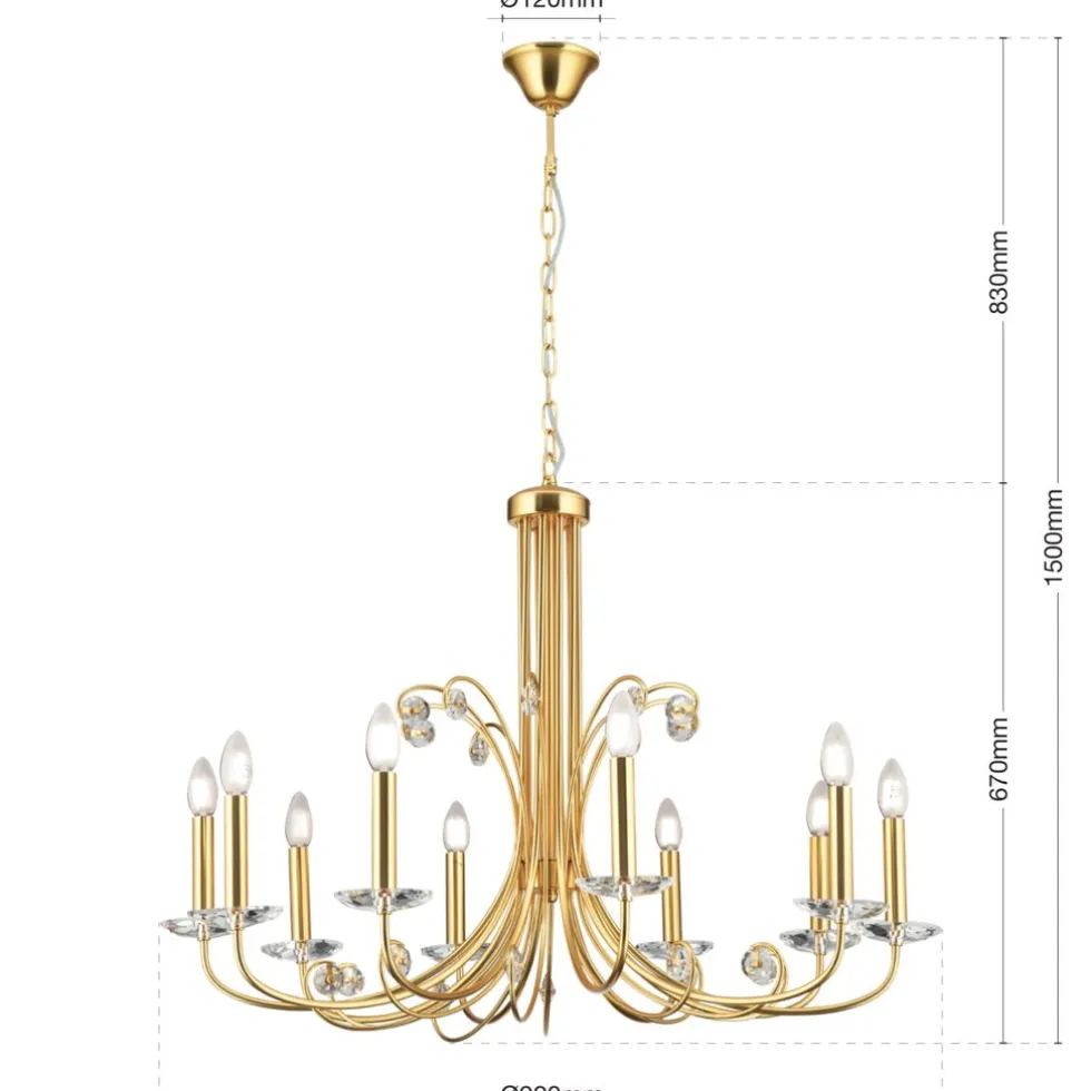 Kronleuchter gold matt ALEXIS