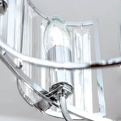 Kronleuchter modern GRADO chrom mit Kristallbehang