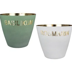 Kräutertopf Rosmarin & Basilikum Casablanca H 14 cm