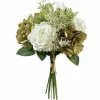 Kunstblume Biedermeierstrauß Blütenbouquet creme Höhe 38 cm