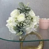 Kunstblume Biedermeierstrauß Blütenbouquet weiß Höhe 28 cm