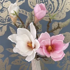 Kunstblume Dekozweig Magnolie Seide rosa Höhe 39 cm