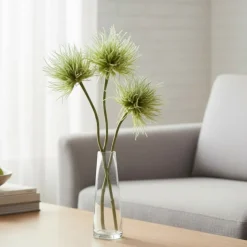 Kunstblume Distelzweig beschneit grün Höhe 41 cm