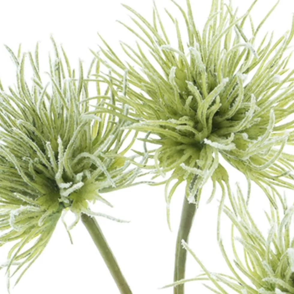 Kunstblume Distelzweig beschneit grün Höhe 41 cm