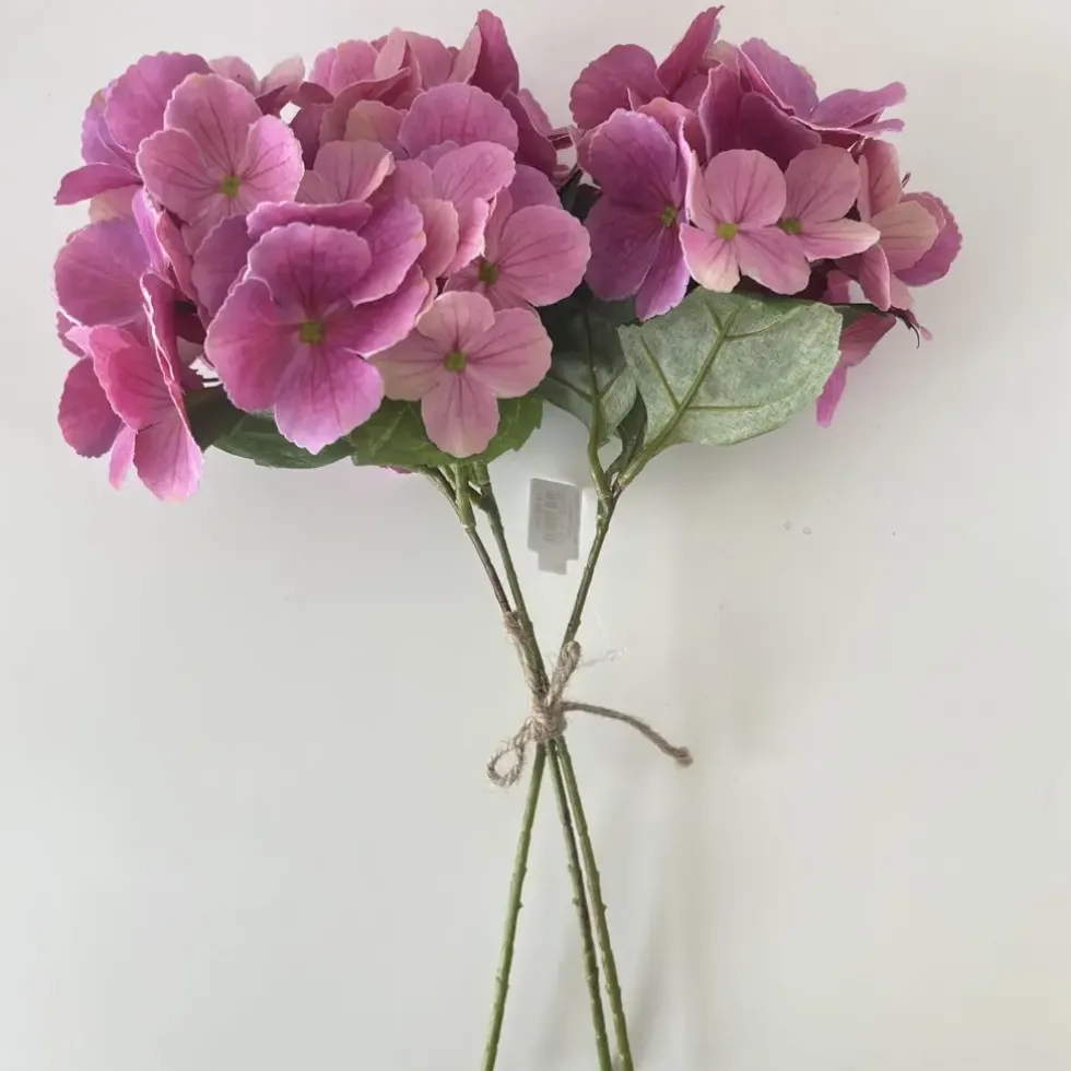 Kunstblume Hortensien Beauty rosa 3er Set Höhe 36 cm
