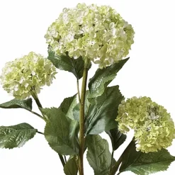 Kunstblume Hortensienzweig mit drei Blüten weiß grün Höhe 86 cm