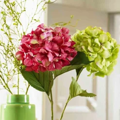 Kunstblume Künstliche Hortensie pink rosa Deko Höhe 68 cm