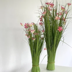 Kunstblume Kunstgras groß Grasblütenbusch pink