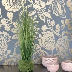 Kunstblume Kunstpflanze Gras im Nest Deko Höhe 50 cm
