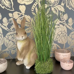 Kunstblume Kunstpflanze Gras im Nest Deko Höhe 50 cm
