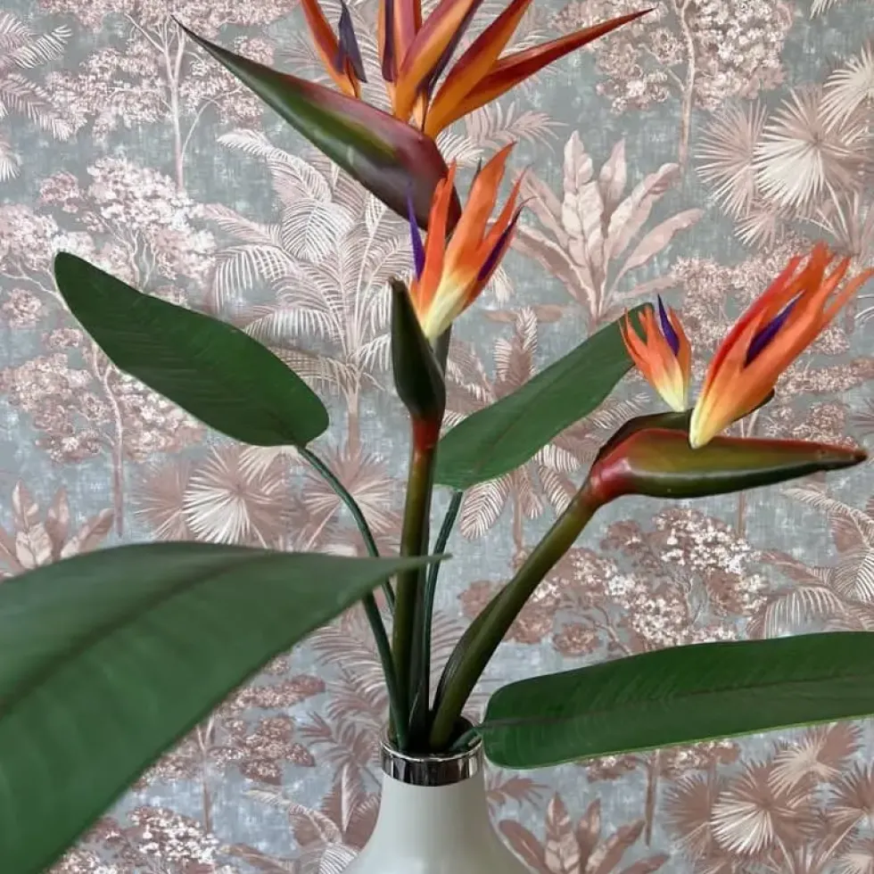 Kunstblume Kunstpflanze Strelizien Blatt Höhe 75 cm 3er Set