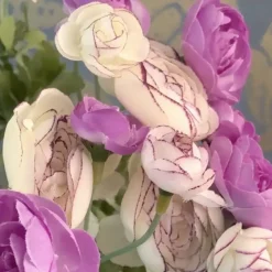 Kunstblumen Blumenstrauß künstlich Ranunkel lila Höhe 35 cm