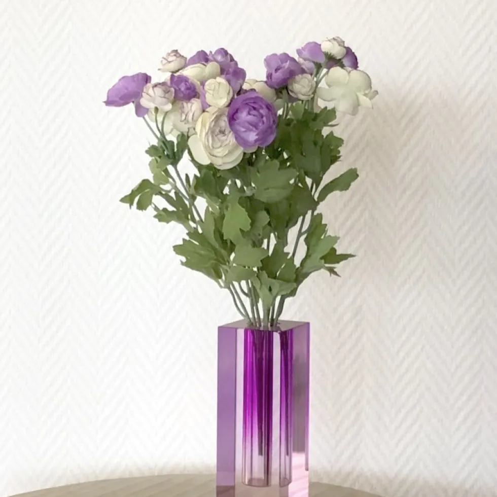 Kunstblumen Blumenstrauß künstlich Ranunkel lila Höhe 35 cm